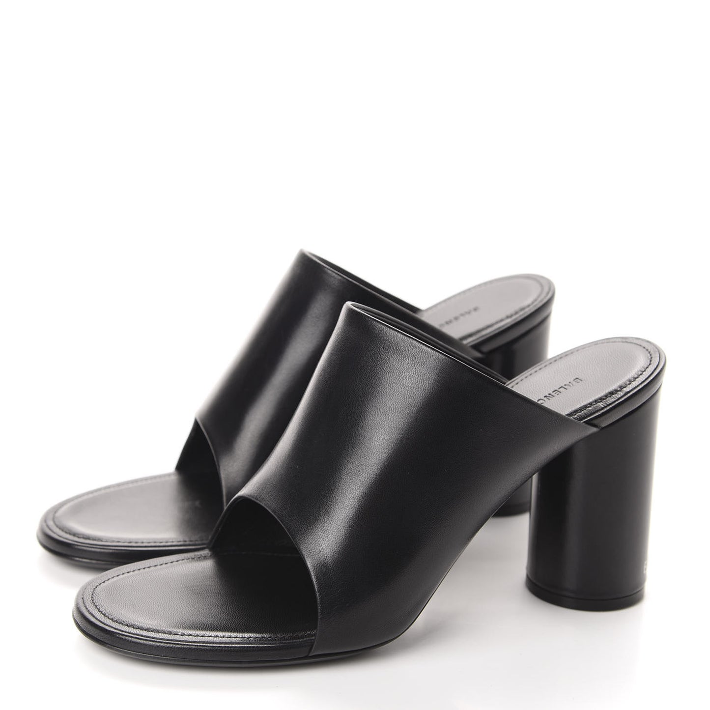 Shiny Sheepskin Oval 90mm Mule Pump 37 Black White