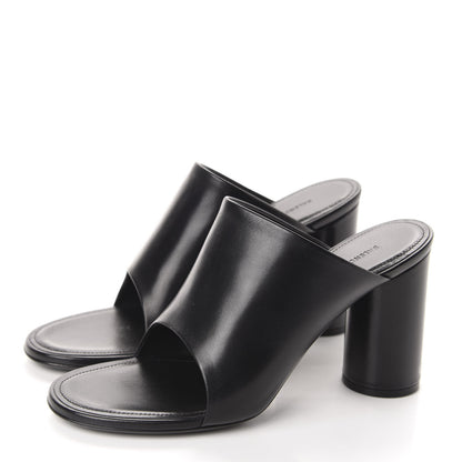 Balenciaga Shiny Sheepskin Oval 90mm Mule Pump 37 Black White 3 of 10