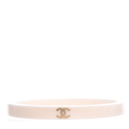 Chanel Resin Metal CC Bangle Set of 3 Black White Gold 6 of 8