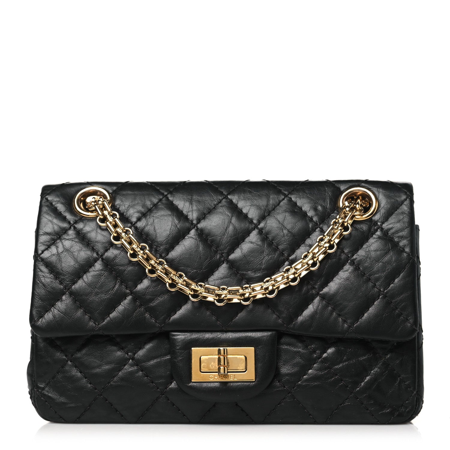 Chanel Aged Calfskin Quilted 2.55 Reissue Mini Flap Black 1 of 10