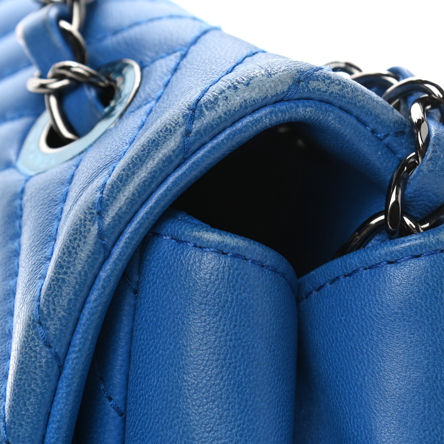 Chanel Lambskin Large CC Crossing Flap Blue 13 of 13