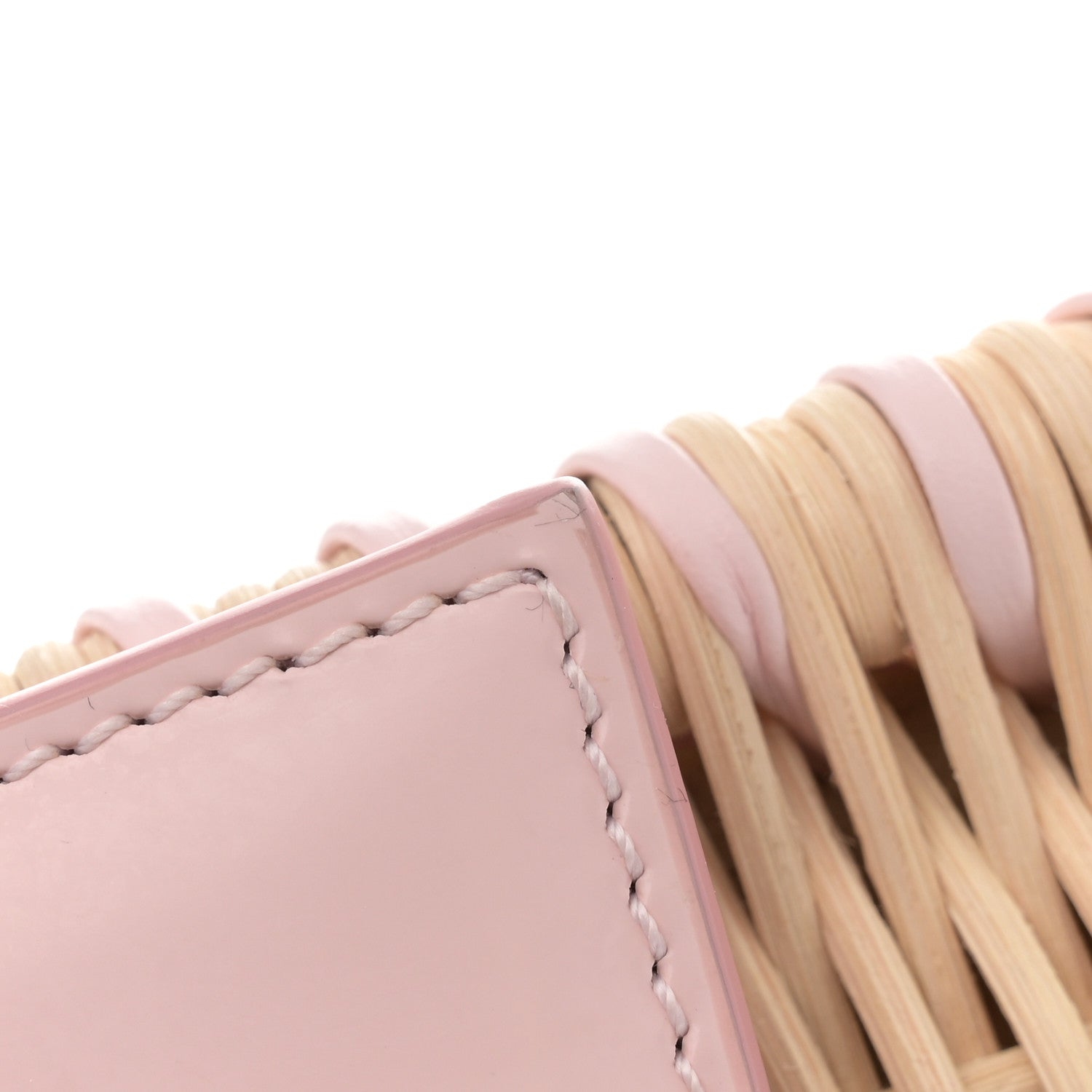Jacquemus Glazed Calfskin Wicker Le Bambino Long Pale Pink 14 of 14