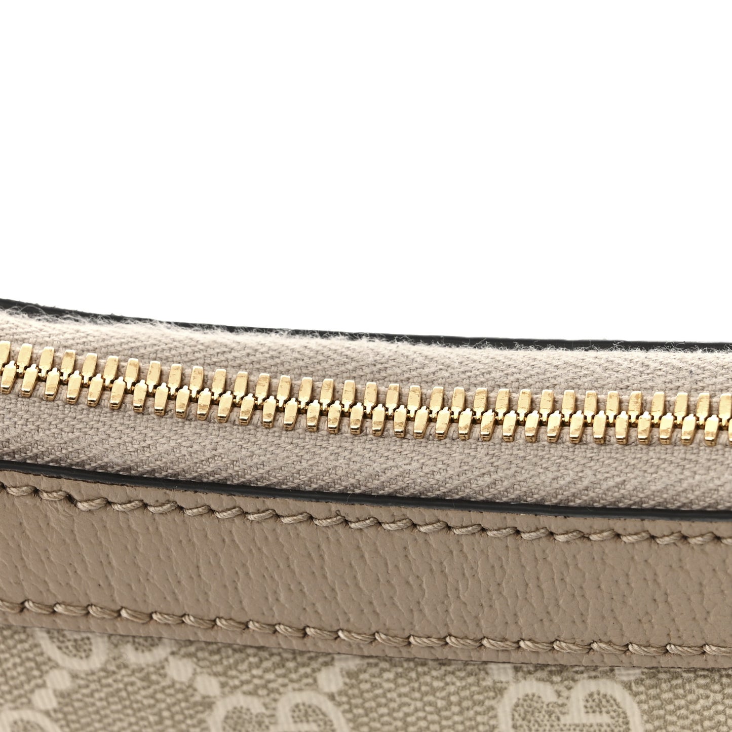 GG Supreme Monogram Textured Dollar Calfskin Small Ophidia Hobo Beige Mystic White Oatmeal