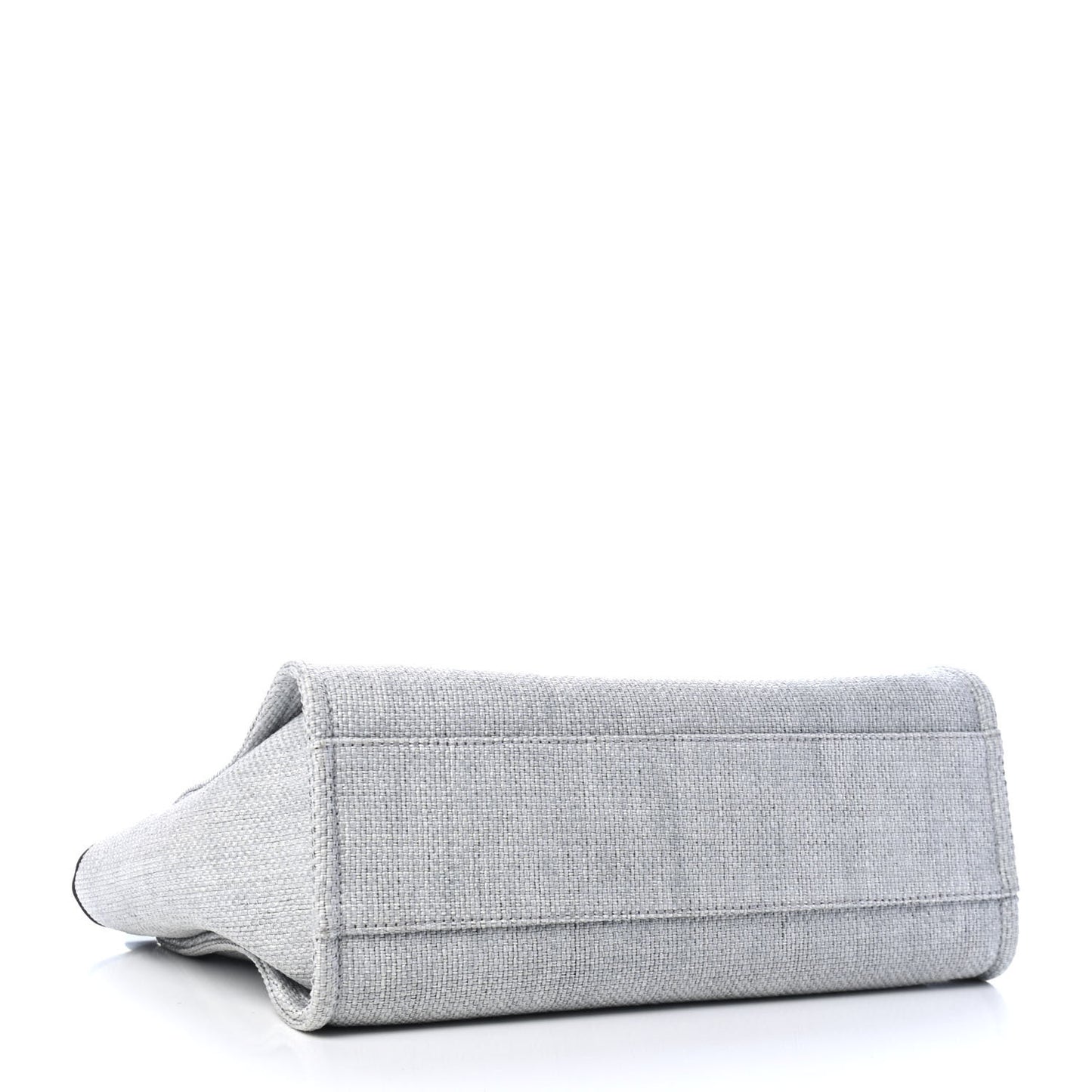 Woven Straw Raffia Small Deauville Tote Grey