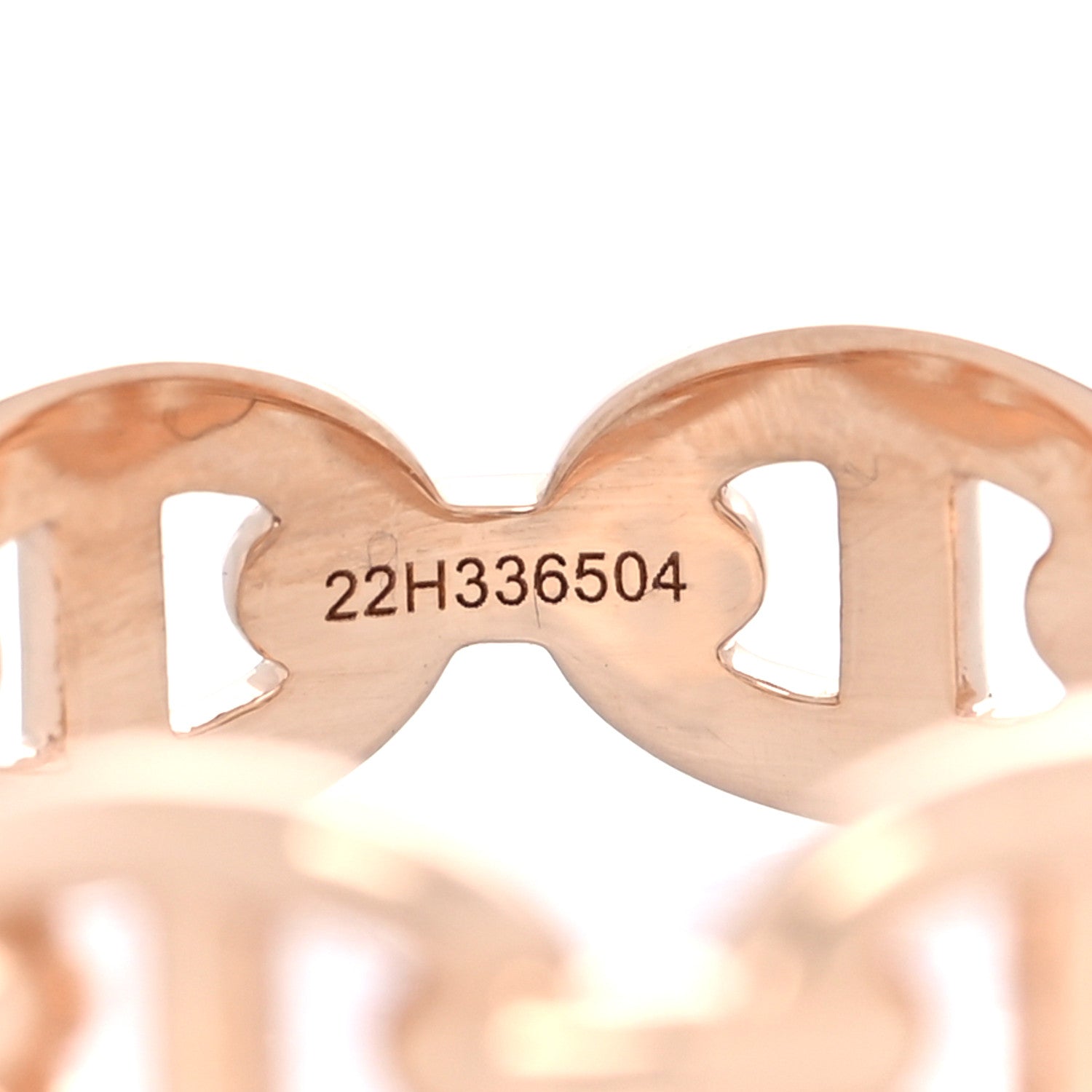 Hermes 18K Rose Gold PM Chaine D'Ancre Enchainee Ring 52 6 4 of 6