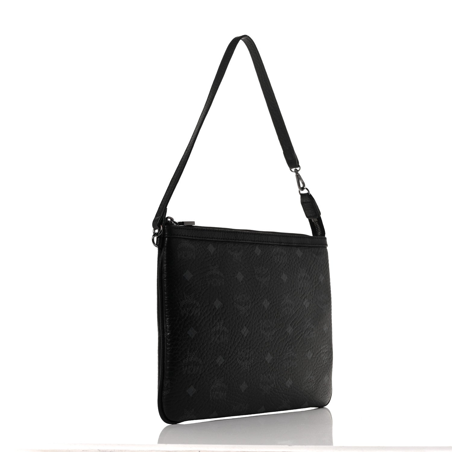 MCM Visetos Liz Shopper Tote Pouch Black 2 of 9