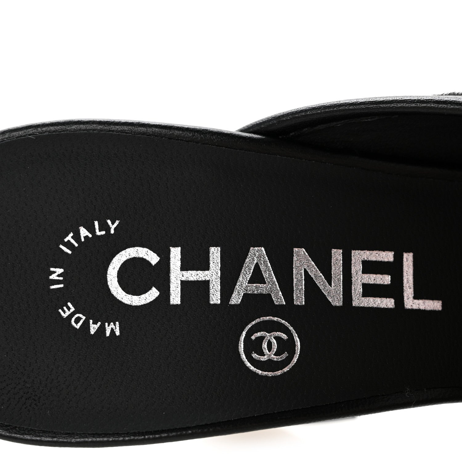 Chanel Pony Hair Lambskin Patent Cap Toe Mules 37 Black White Green 8 of 10