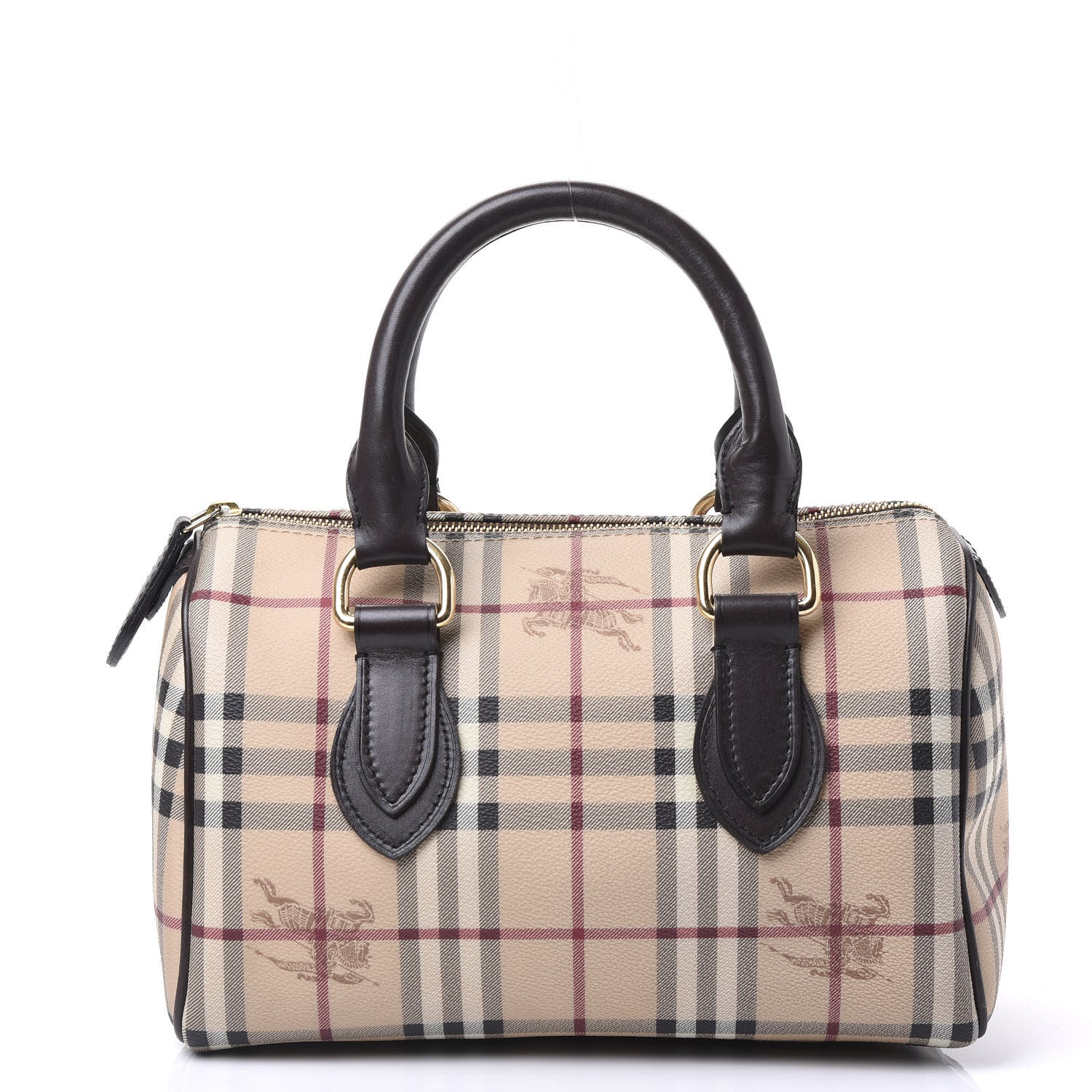 Burberry Haymarket Check Small Chester Bowling Bag Chocolate 1 of 11