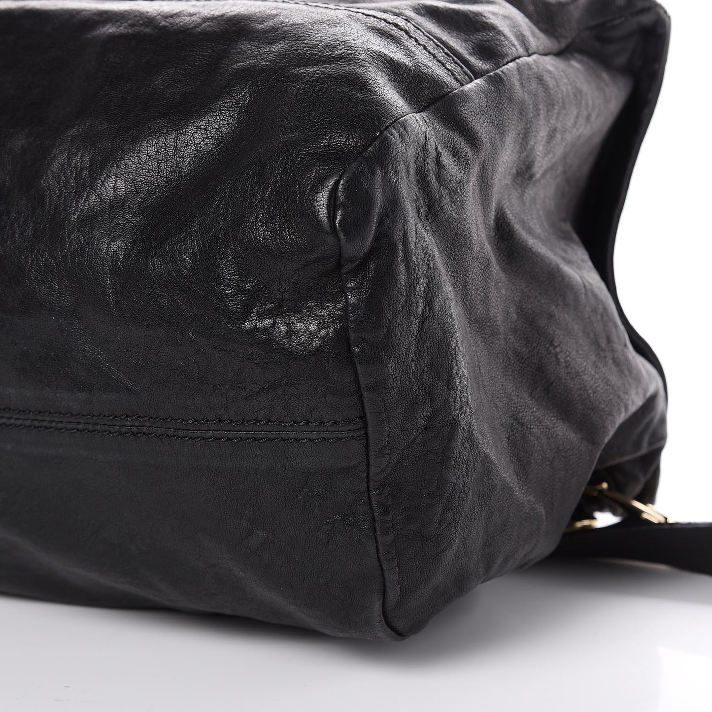 Washed Lambskin Large Studded Pandora Black