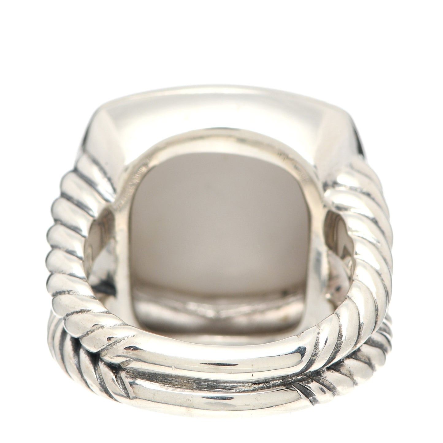 Sterling Silver White Agate 14mm Albion Ring 58 8.5