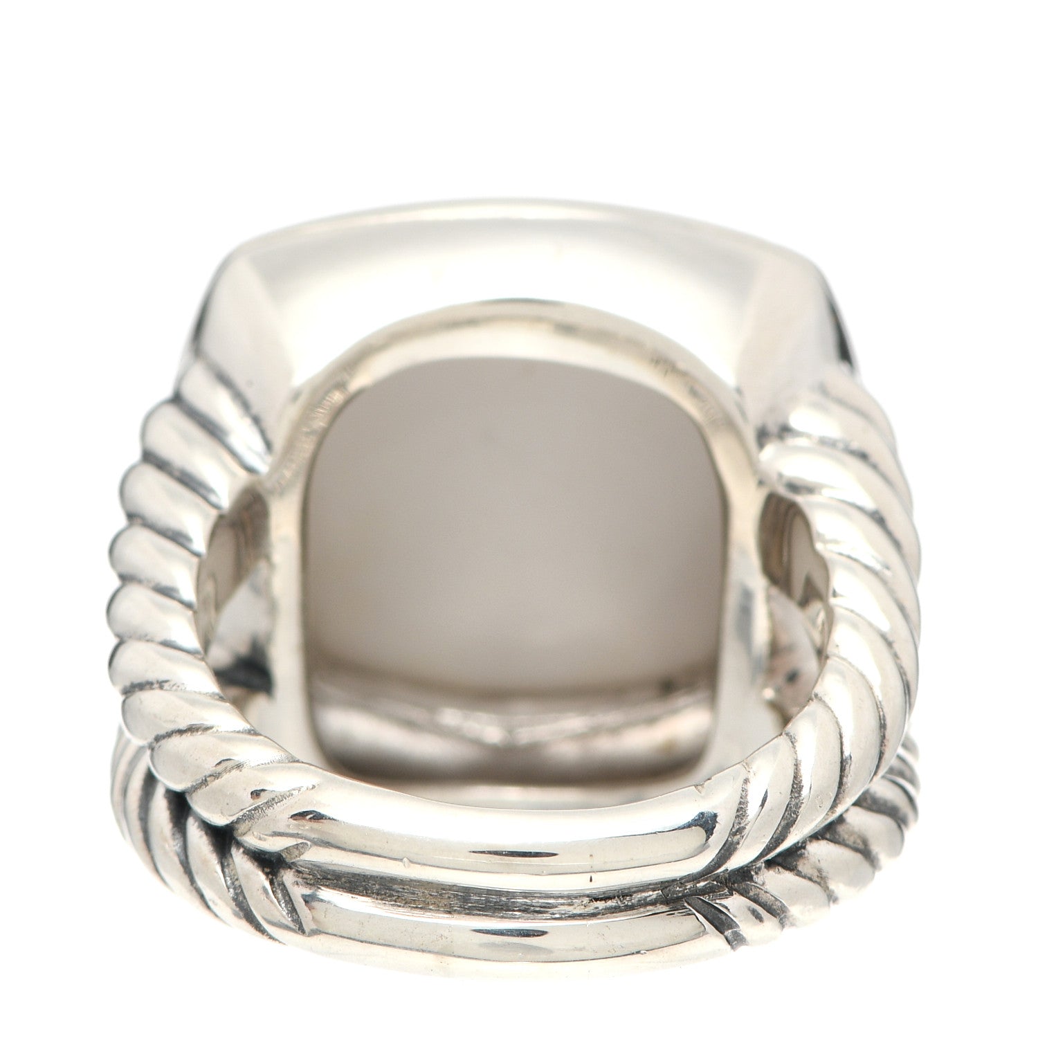 David Yurman Sterling Silver White Agate 14mm Albion Ring 58 8.5 4 of 6