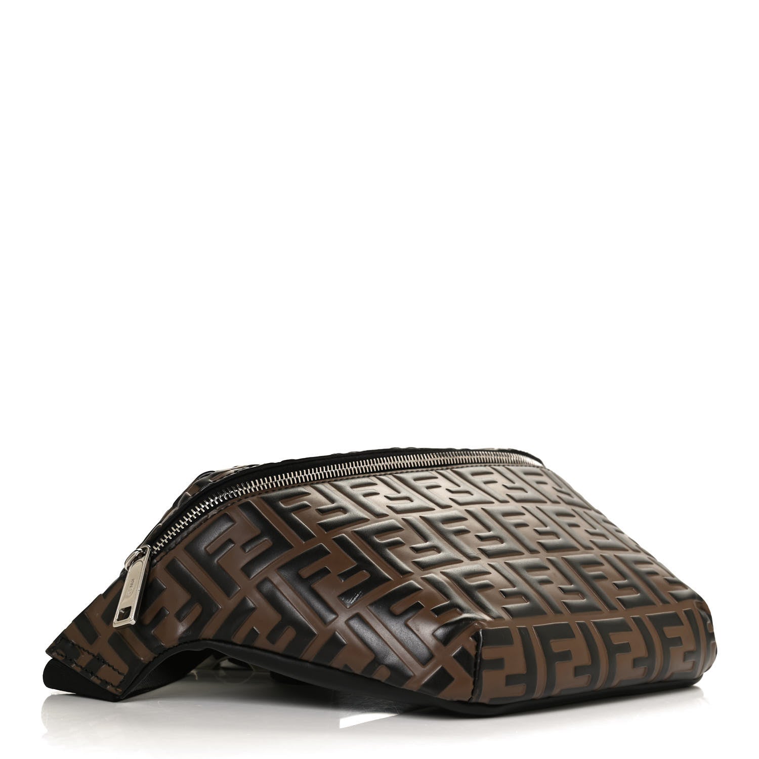 Fendi Vitello Century Bi-Color FF 1974 Embossed Belt Bag Maya Black 4 of 12