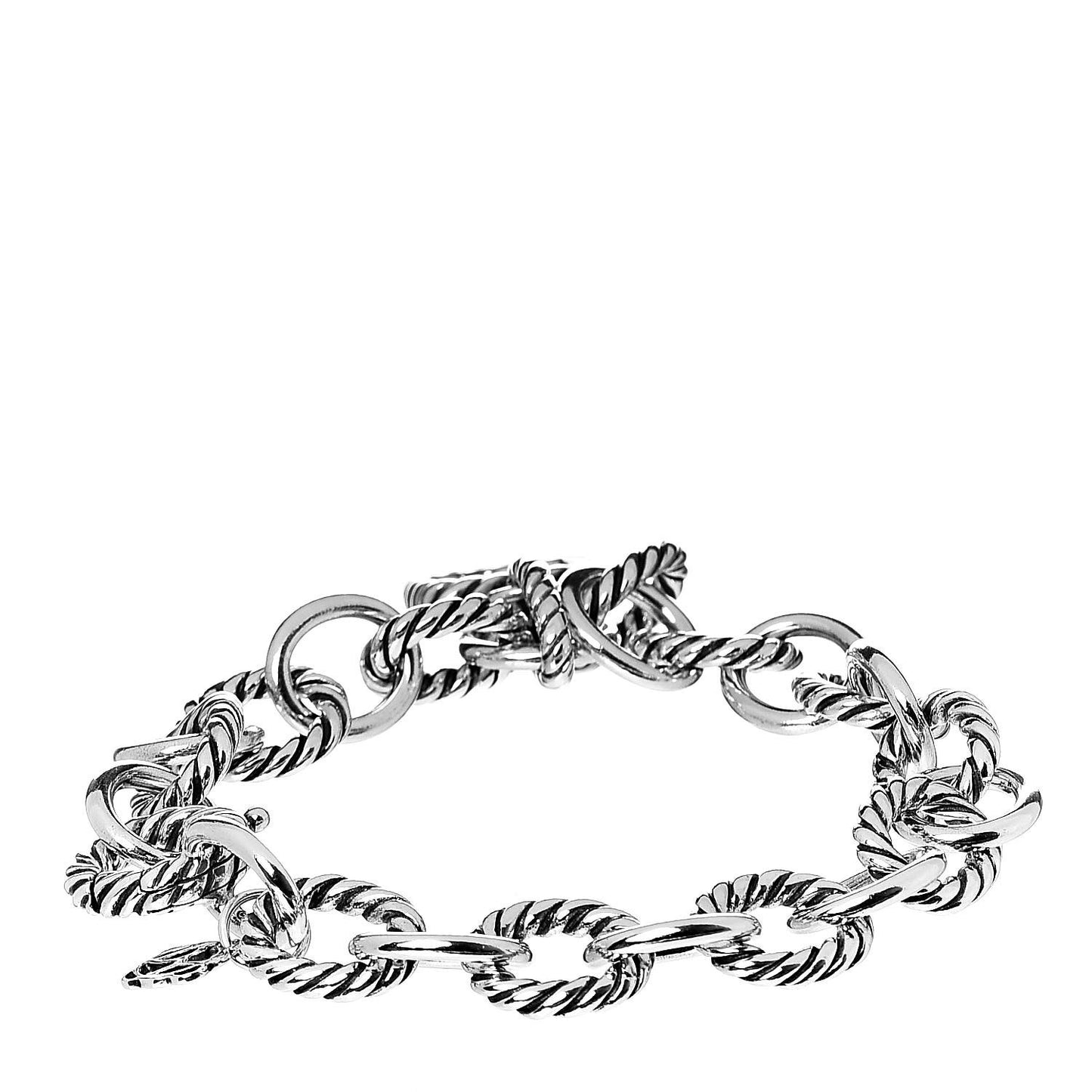 Sterling Silver 10mm Medium Oval Link Charm Bracelet