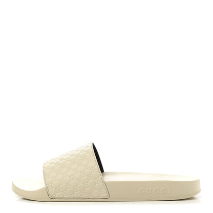 Gucci Microguccissima Mens Slide Sandals 10 Ivory 1 of 10