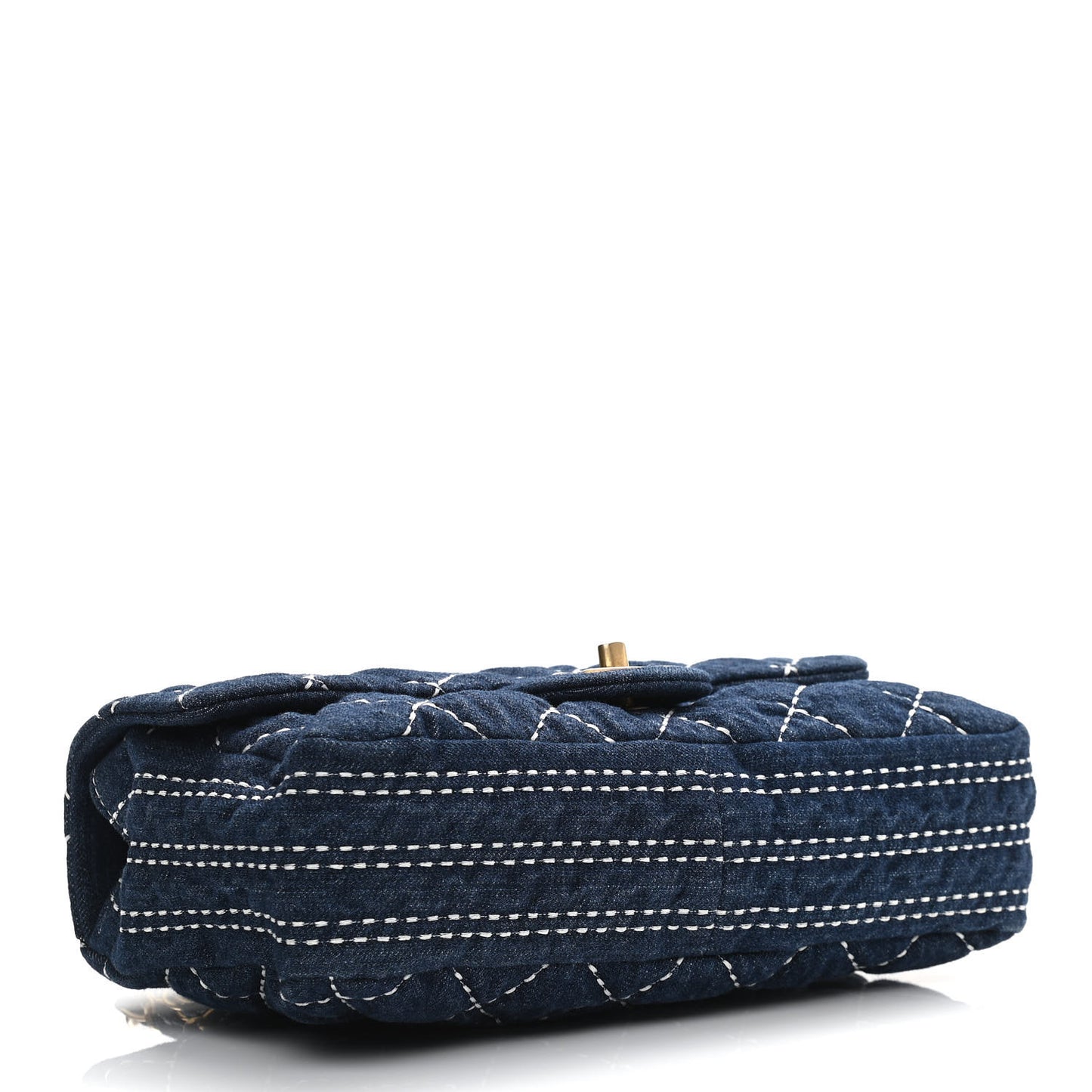 Denim Quilted Medium Denim Trip Single Flap Blue