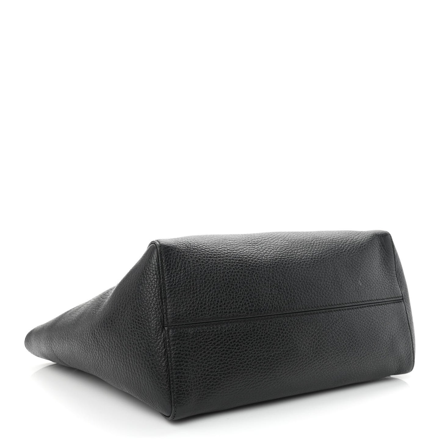 Pebbled Calfskin Small Swing Tote Black
