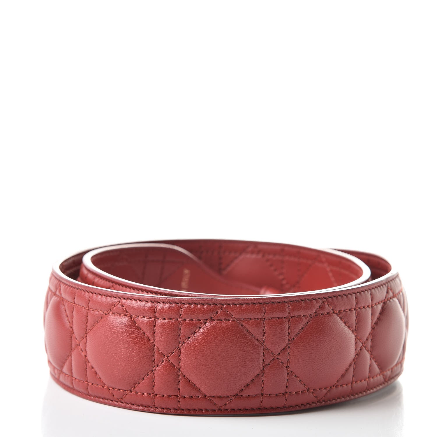 Christian Dior Lambskin Cannage Shoulder Strap Red 2 of 5