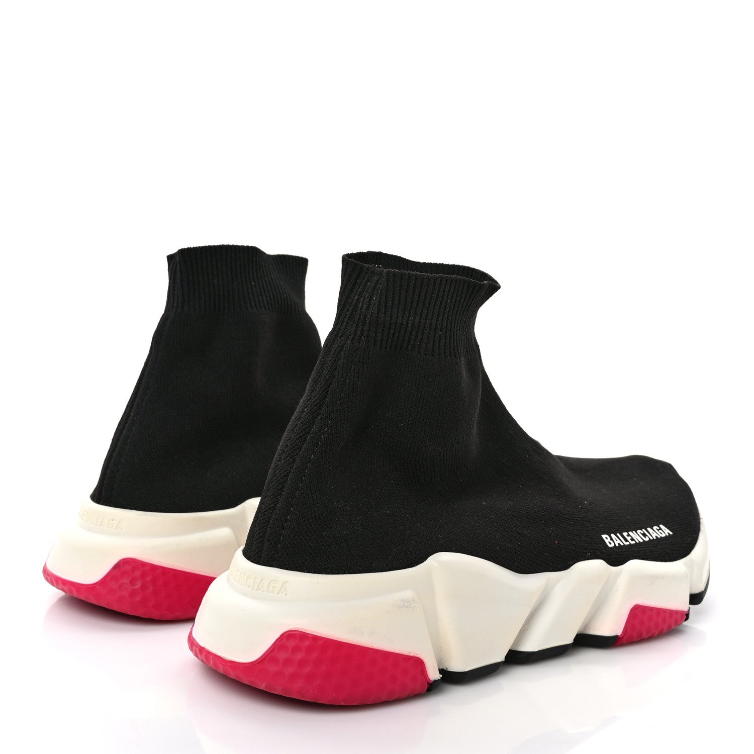 Balenciaga Neoprene Knit Womens Speed Sneakers 39 Black Pink 4 of 7