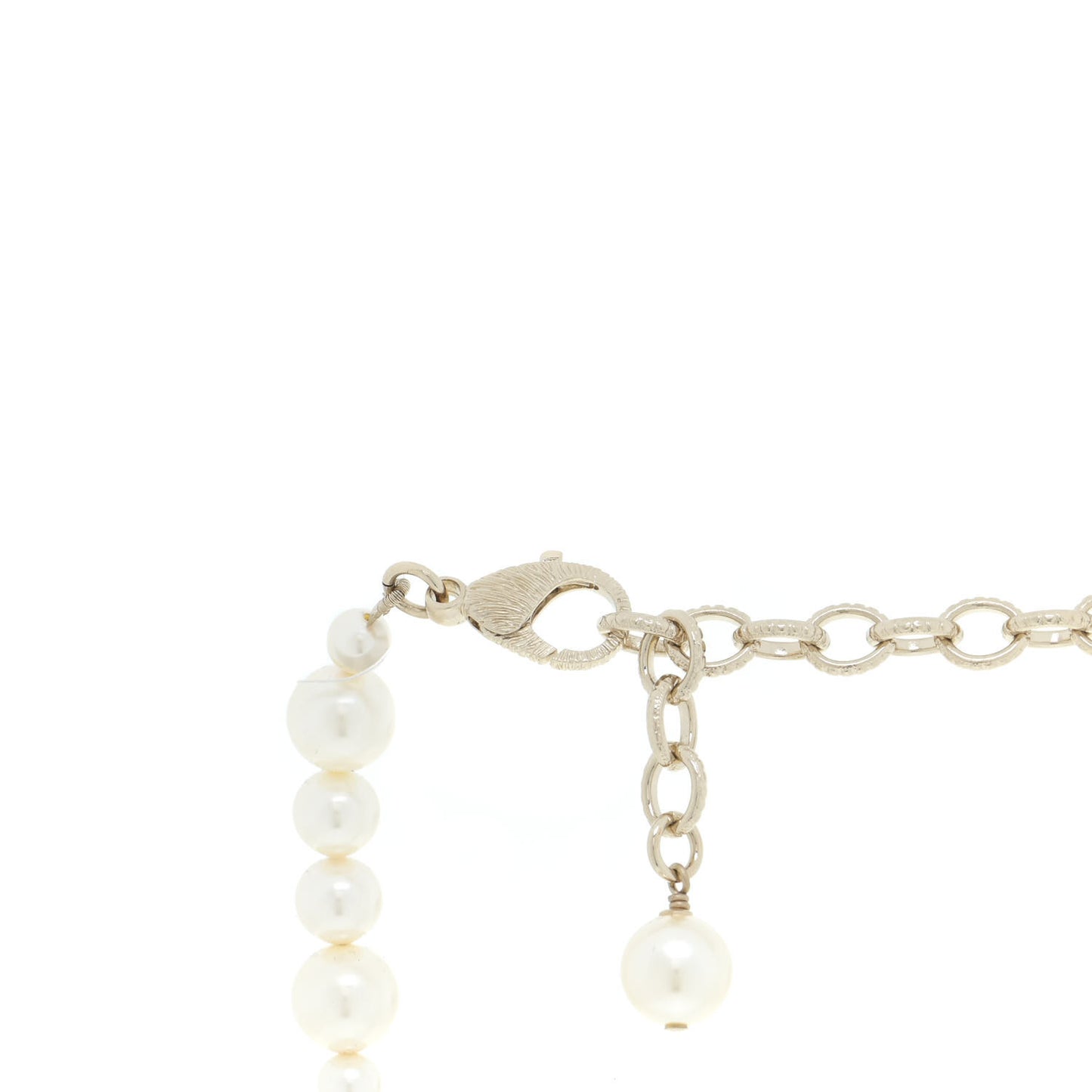 Pearl Crystal CC Short Necklace Gold
