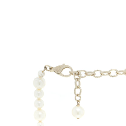 Chanel Pearl Crystal CC Short Necklace Gold 5 of 6