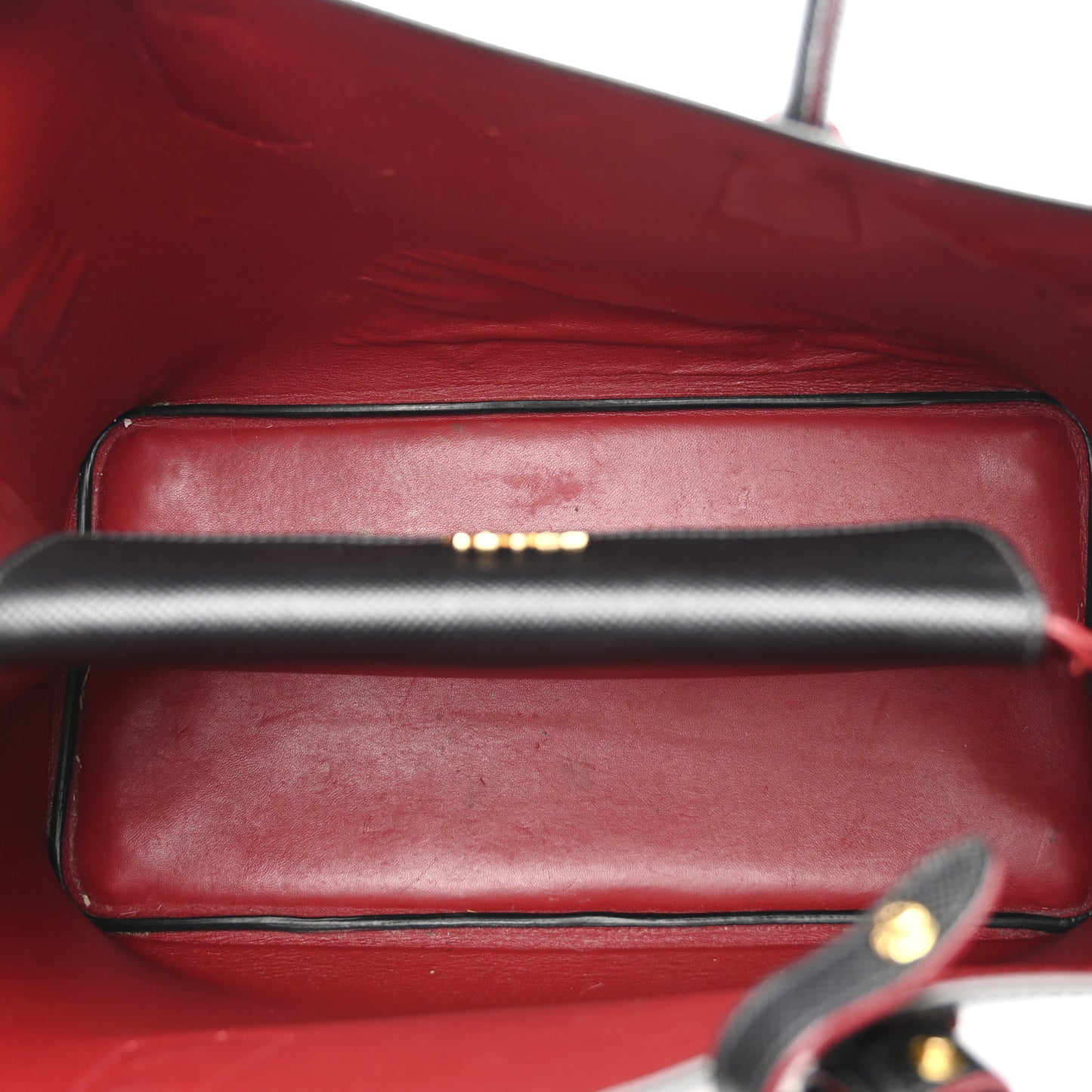 Saffiano Cuir Medium Double Bag Black Fuoco