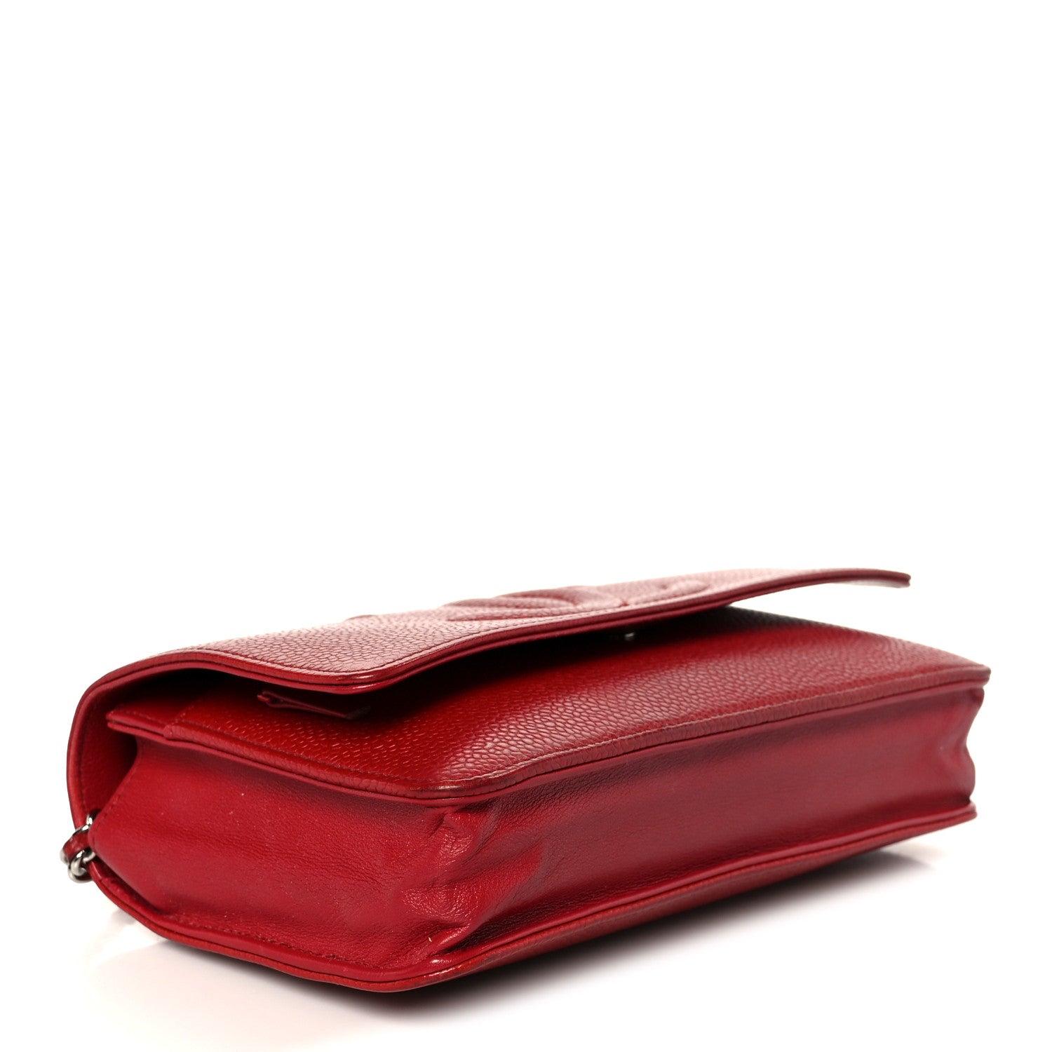 Chanel Caviar Timeless CC Wallet on Chain WOC Red 4 of 12