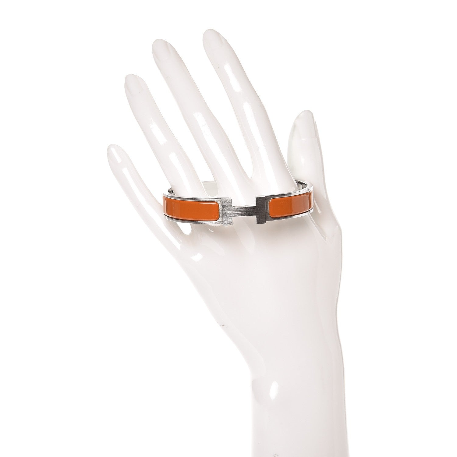 Hermes Enamel Narrow Clic Clac HH Bracelet GM Potiron 2 of 5