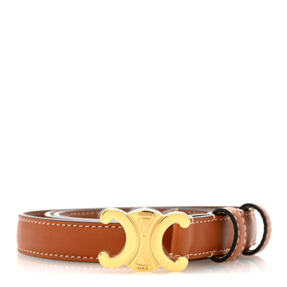 Celine Box Calfskin Medium 25mm Triomphe Belt 75 30 Tan 1 of 7