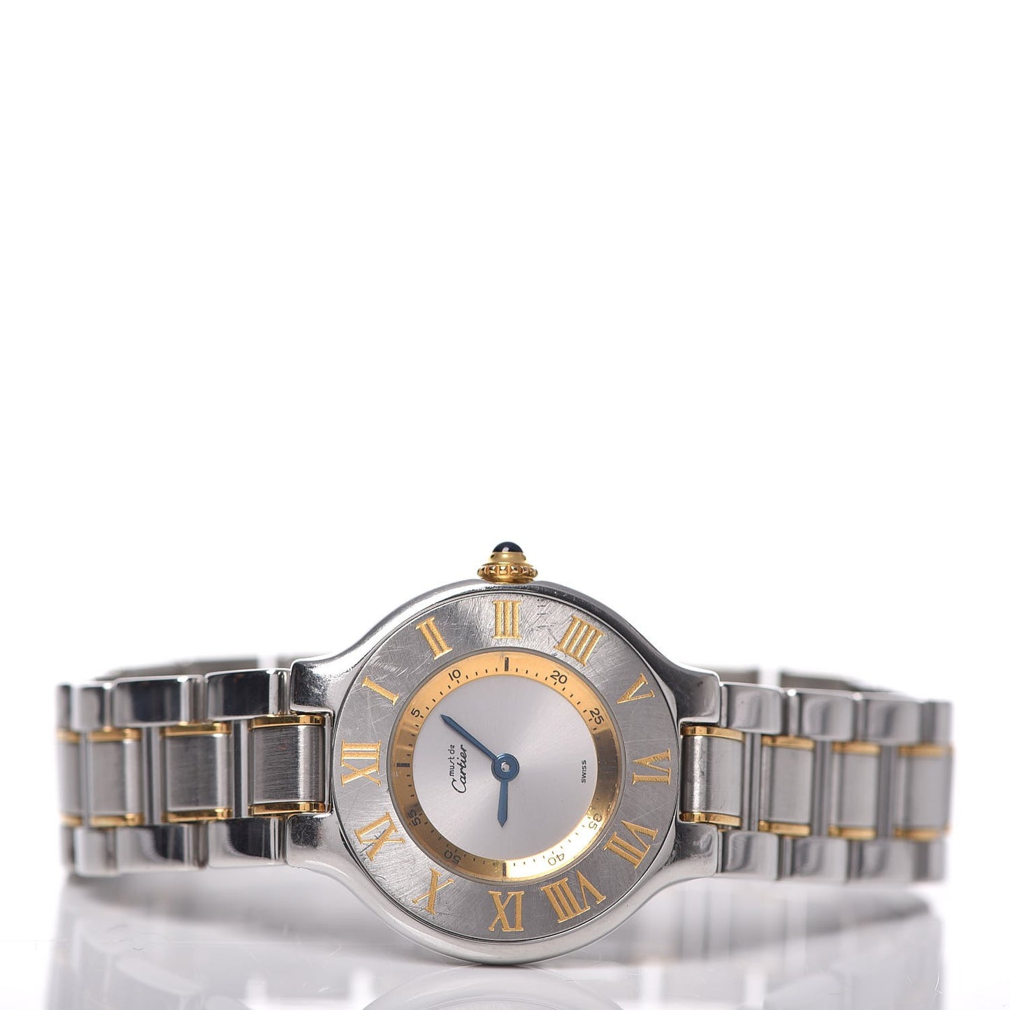 Stainless Steel 18K Yellow Gold 28mm Must De 21 Quartz Watch