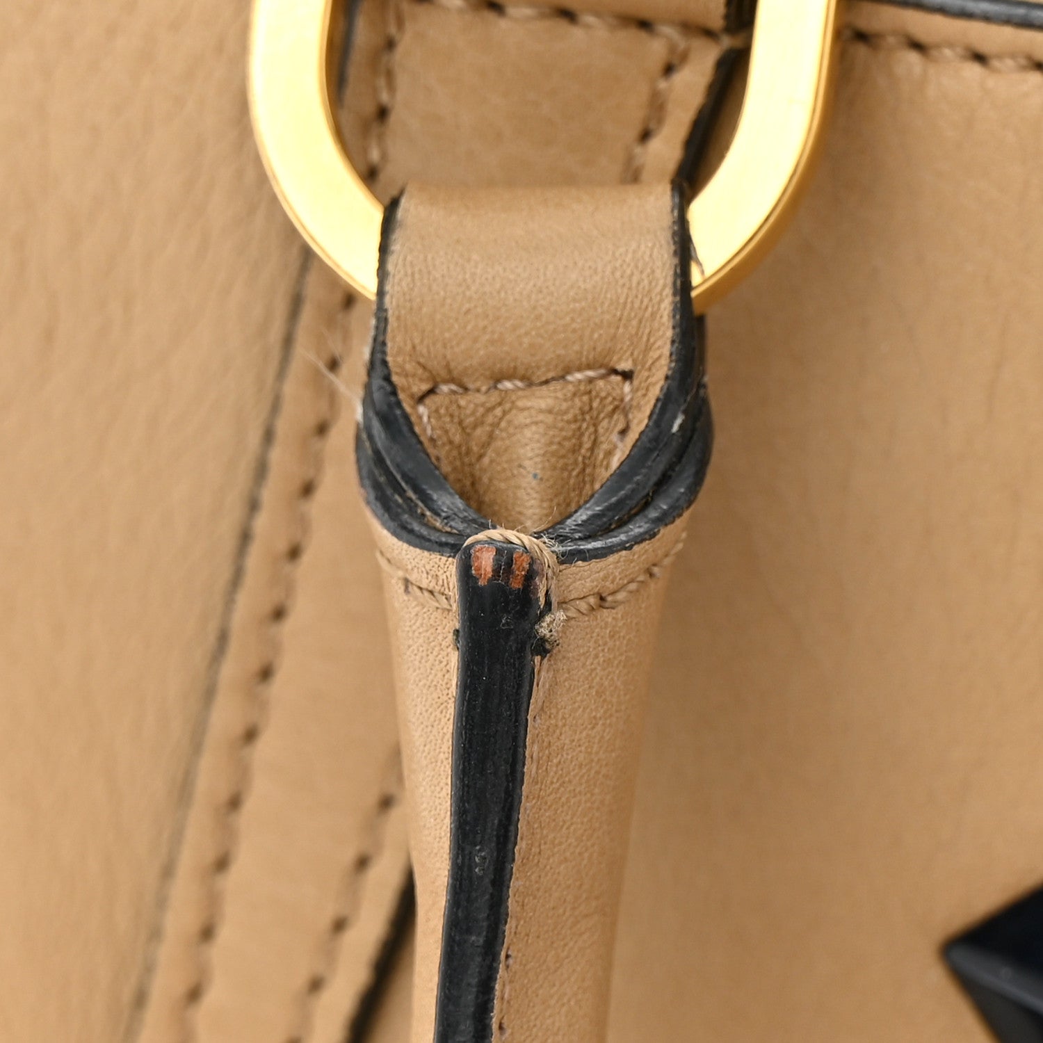 Fendi Calfskin Studded Medium B Fab Drawstring Tote Miel Scuro 15 of 18