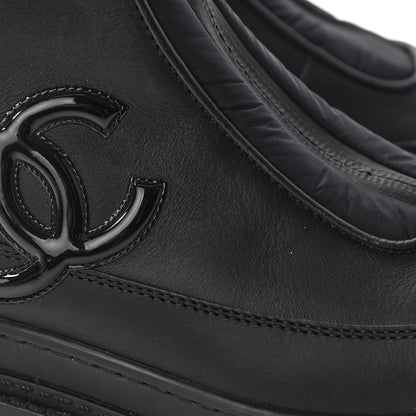 Chanel Calfskin Nylon CC Ankle Snow Boots 37 Black 13 of 17