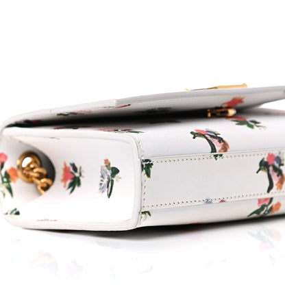 Saint Laurent Calfskin Prairie Flower Printed Small Classic Monogram Kate Satchel White 7 of 11