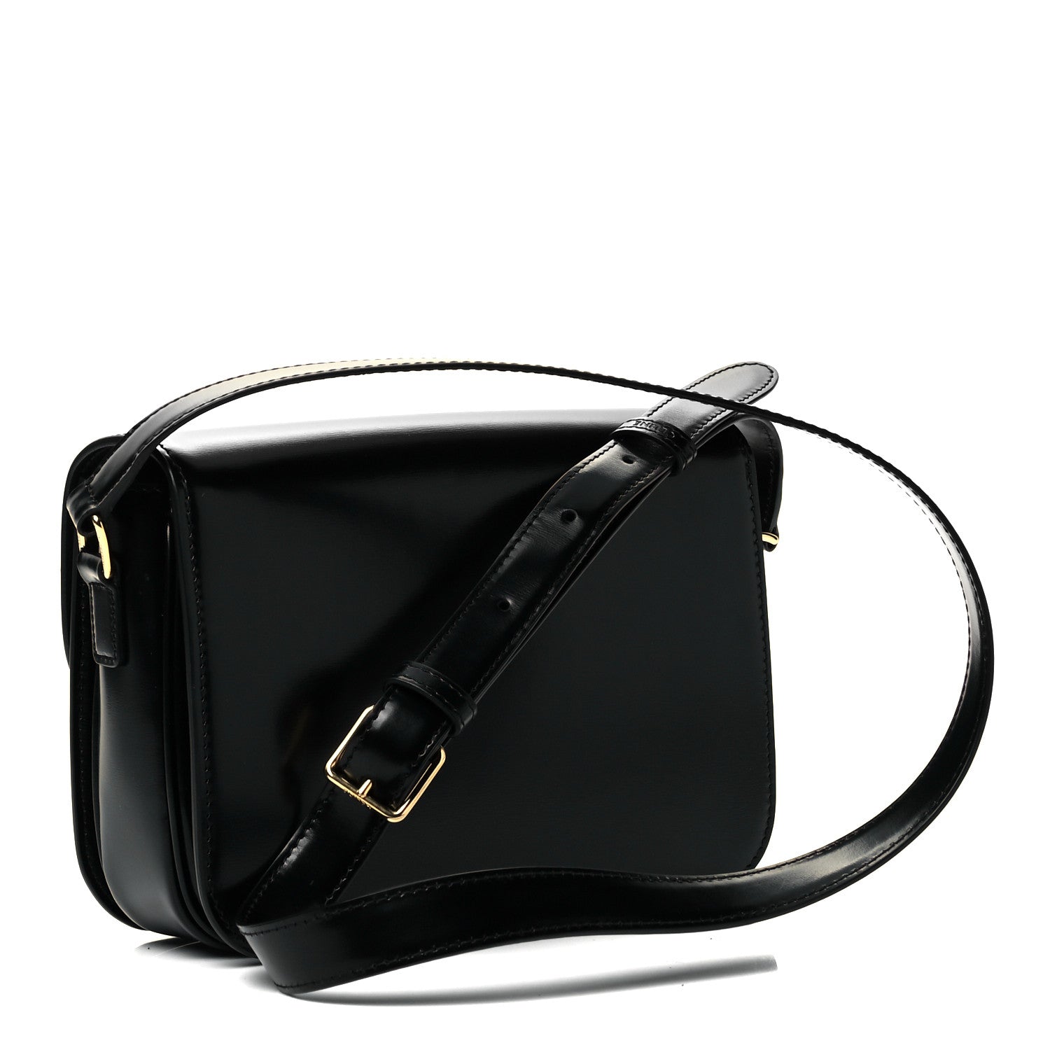 Celine Shiny Calfskin Medium Triomphe Black 3 of 8