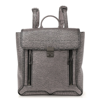 3.1 Phillip Lim Metallic Textured Calfskin Pashli Backpack Black Mauve 1 of 10