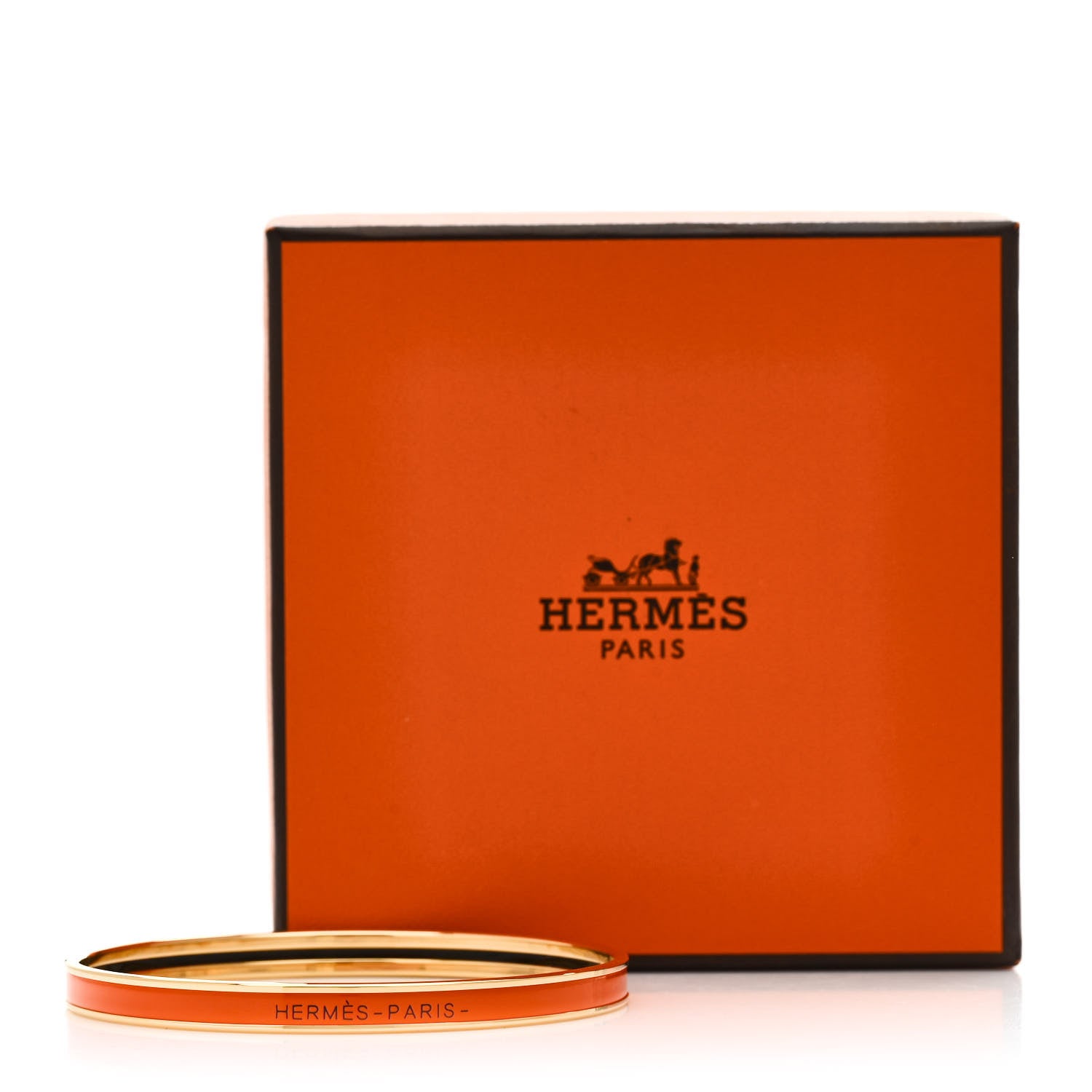 Hermes Enamel Uni Bangle 65 Orange Fruite 6 of 6