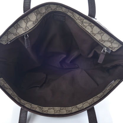Gucci GG Supreme Monogram Medium Zippered Shopping Tote Dark Brown 5 of 20