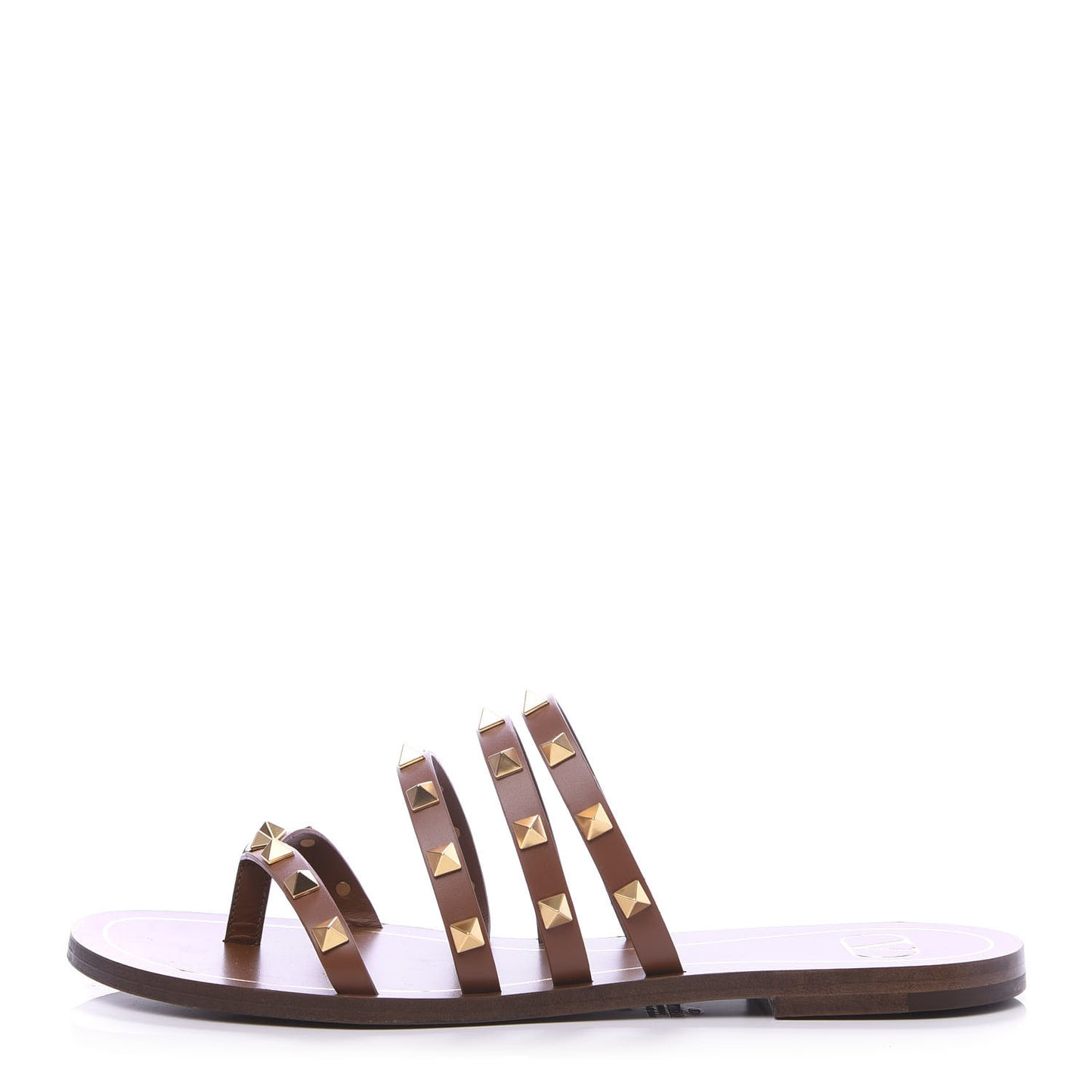 Calfskin Rockstud Flair Flat Thong Sandals 40 Selleria