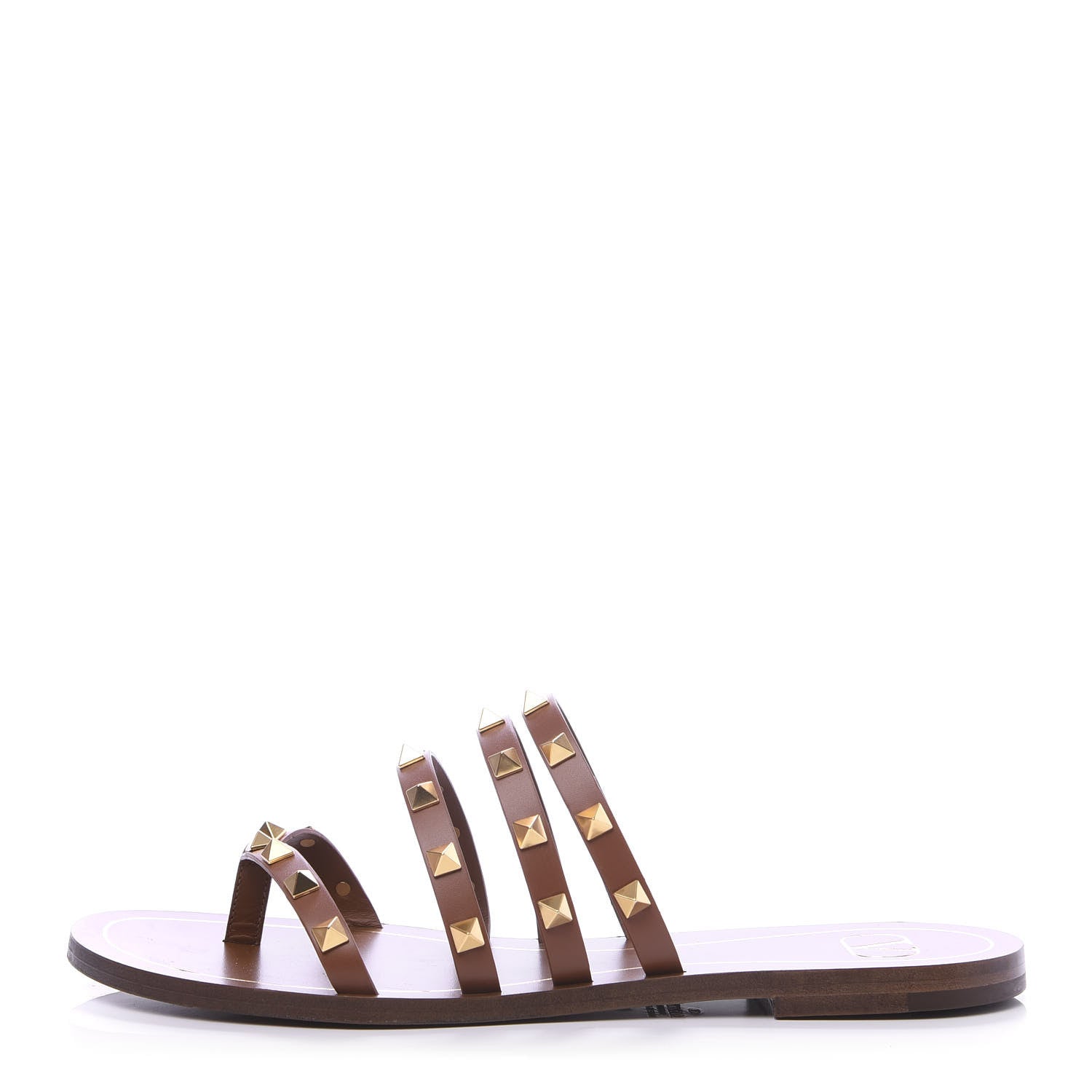 Valentino Garavani Calfskin Rockstud Flair Flat Thong Sandals 40 Selleria 1 of 8