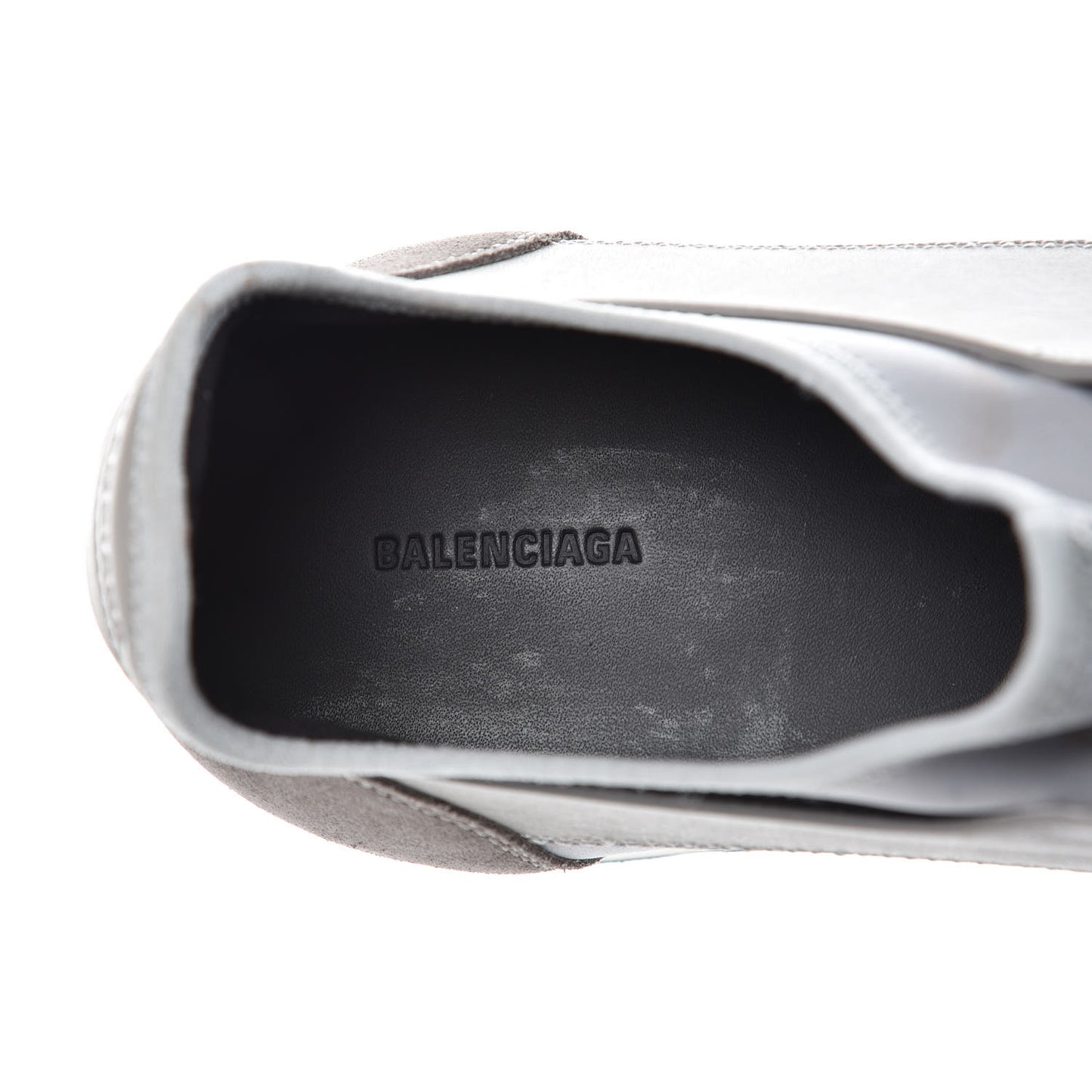 Mesh Calfskin Neoprene Suede Mens Race Runner Sneakers 46 Grey Green