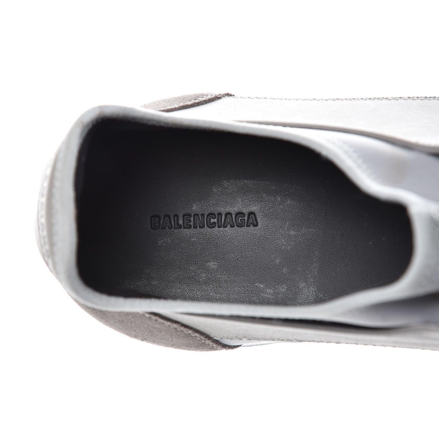 Balenciaga Mesh Calfskin Neoprene Suede Mens Race Runner Sneakers 46 Grey Green 5 of 12