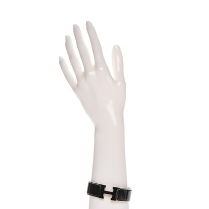 Hermes Enamel Wide Clic Clac H Bracelet GM Black 2 of 5