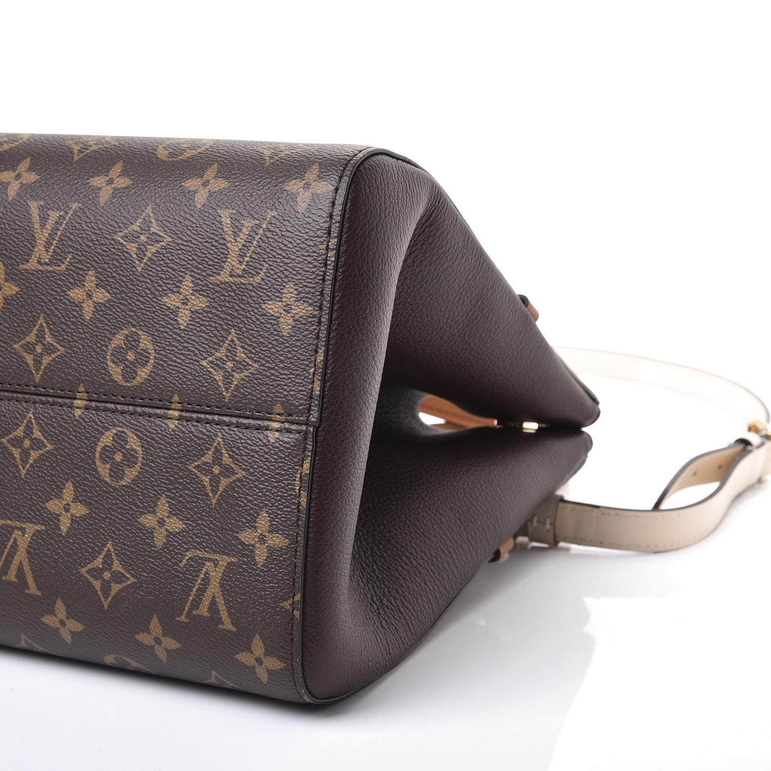 Louis Vuitton Calfskin Monogram Fold Tote MM Black Wine Cream 6 of 10