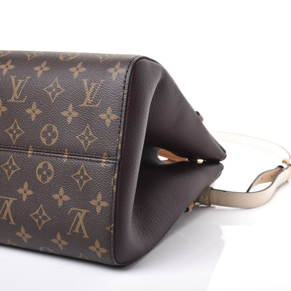 Louis Vuitton Calfskin Monogram Fold Tote MM Black Wine Cream 6 of 10