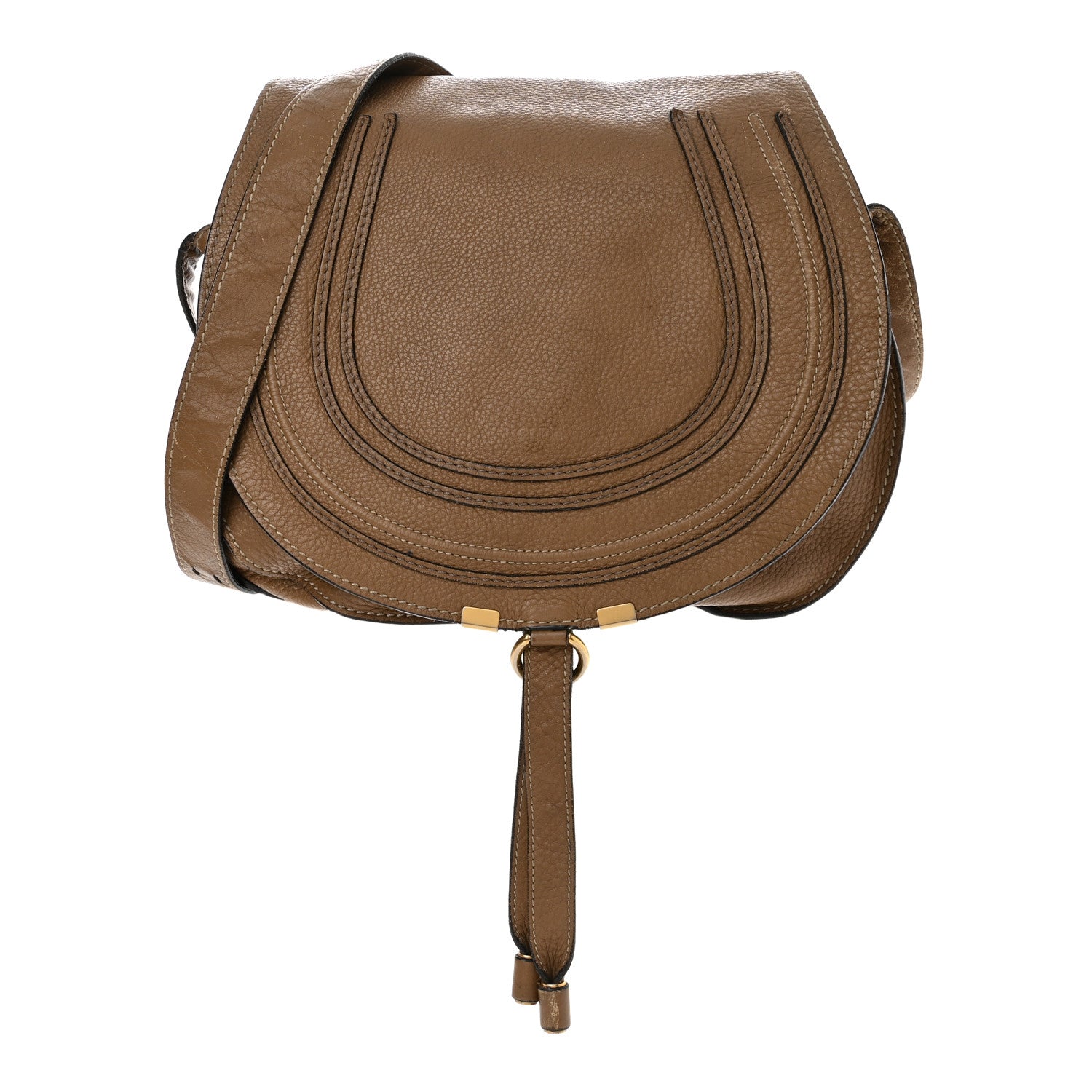 Chloe Calfskin Medium Marcie Round Crossbody Bag Nut 1 of 15