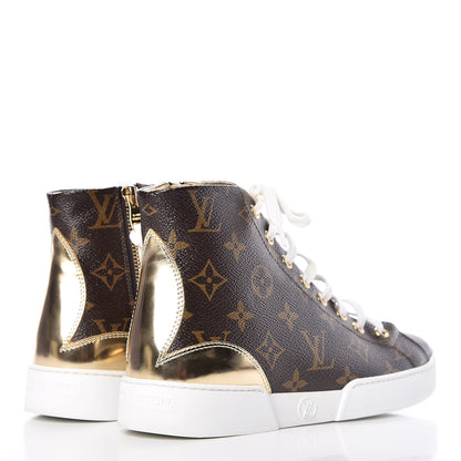 Louis Vuitton Patent Monogram Stellar Sneaker Boots 36 Gold 4 of 9