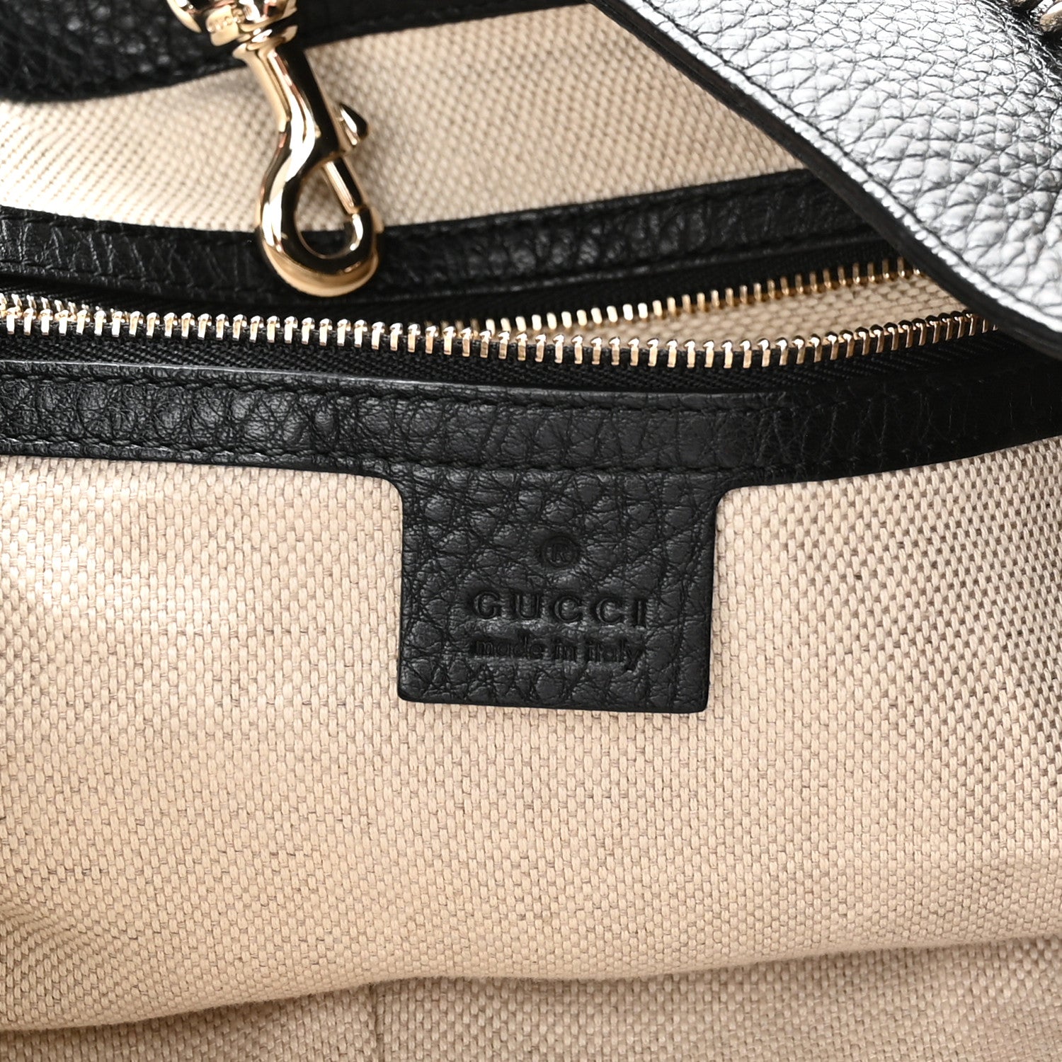 Gucci Pebbled Calfskin Large Soho Chain Shoulder Bag Black 6 of 11