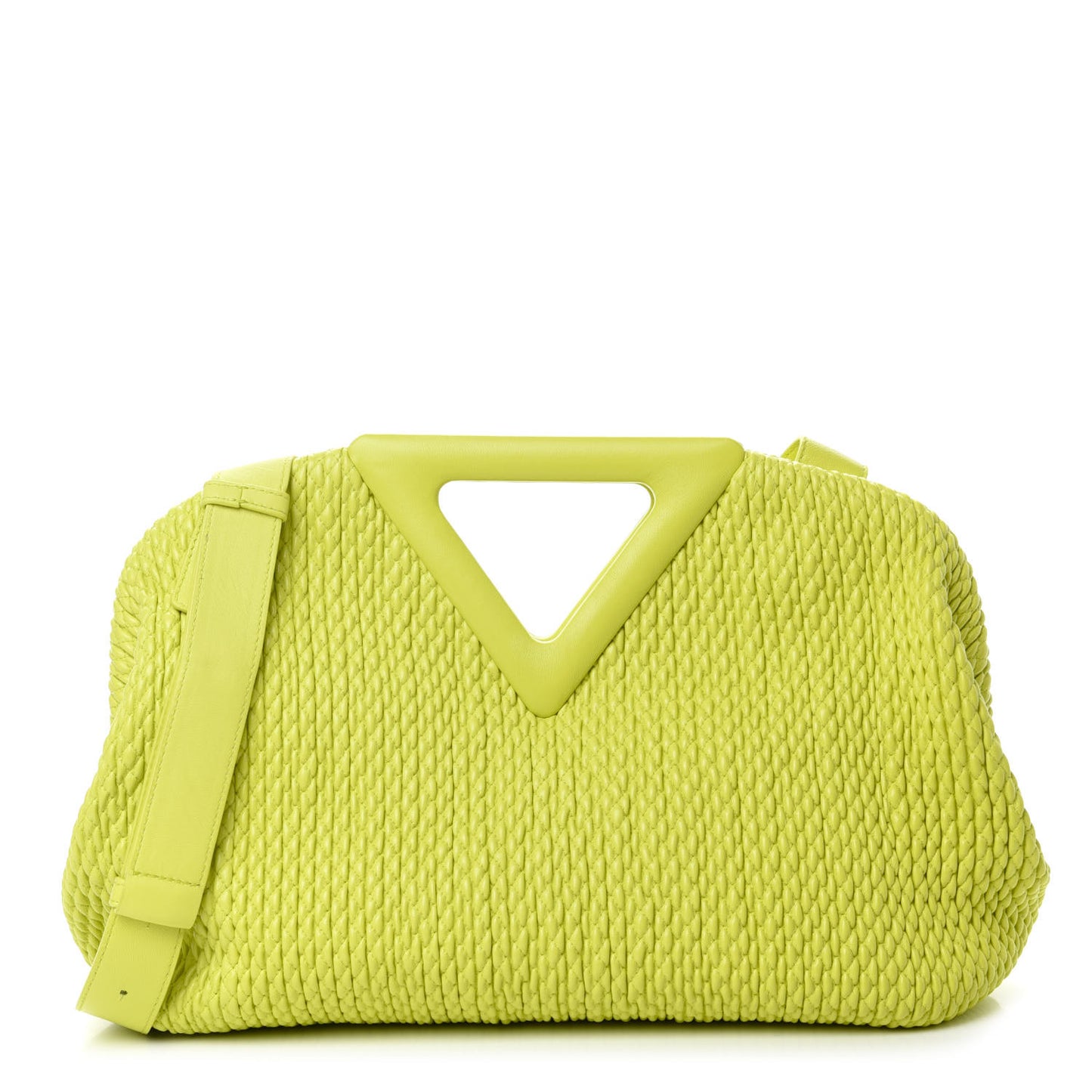Lambskin Knit Large The Point Triangle Bag Seagrass