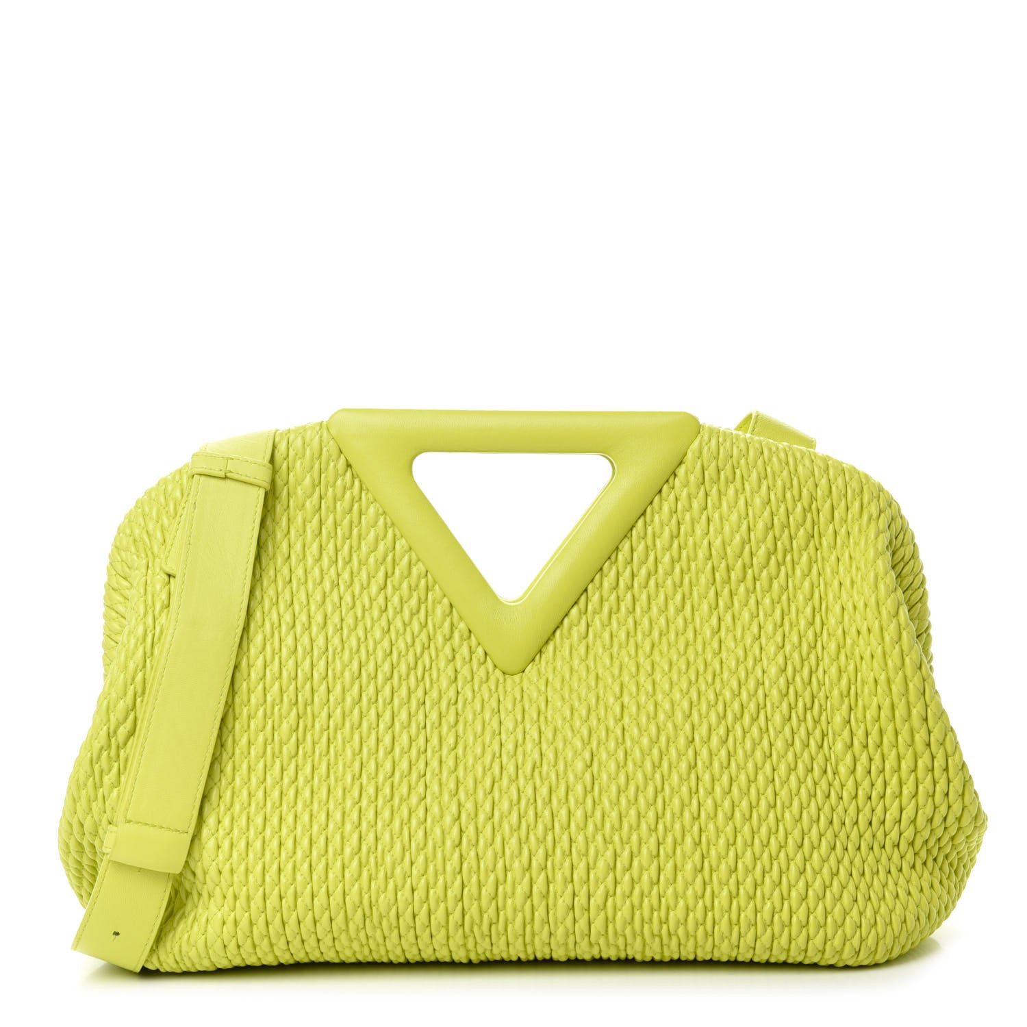 Bottega Veneta Lambskin Knit Large The Point Triangle Bag Seagrass 1 of 9