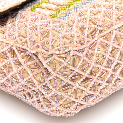 Fendi Linen Crystal Beaded Baguette Beige Multicolor 8 of 12
