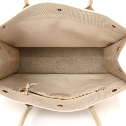 Saint Laurent Linen Calfskin Small Rive Gauche Tote Beige Sea Salt 5 of 11